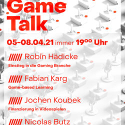 plakat der Schiller-Game-Talks vom 5ten bis 8ten April 2021